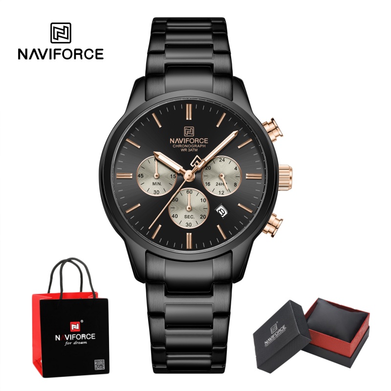 Luxury Watch Design - ساعة نافيفورس للرجال كوارتز كرونوغراف مقاومة