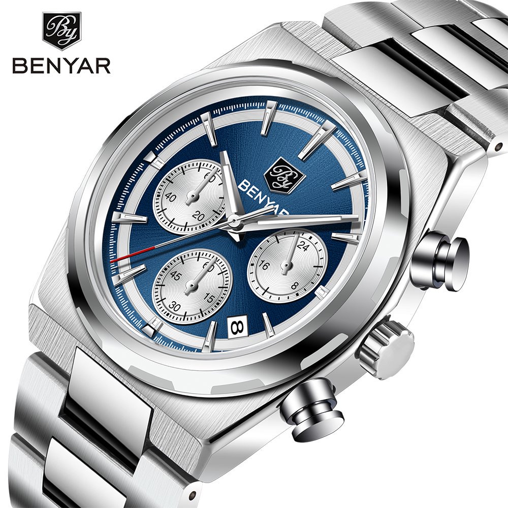 Luxury Watch Second Hand - BENYAR 40 مللي متر ساعة كوارتز