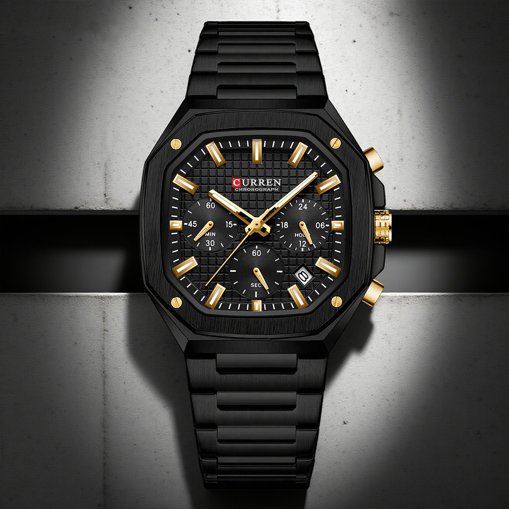 Luxury Watch Design - ساعة كورين كرونو مربعة فاخرة للرجال
