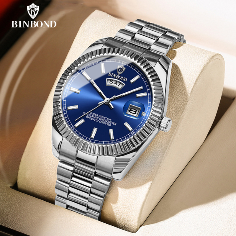 BINBOND B7012 ساعة كوارتز رياض - مراجعة Luxury Watch Omega وسعره