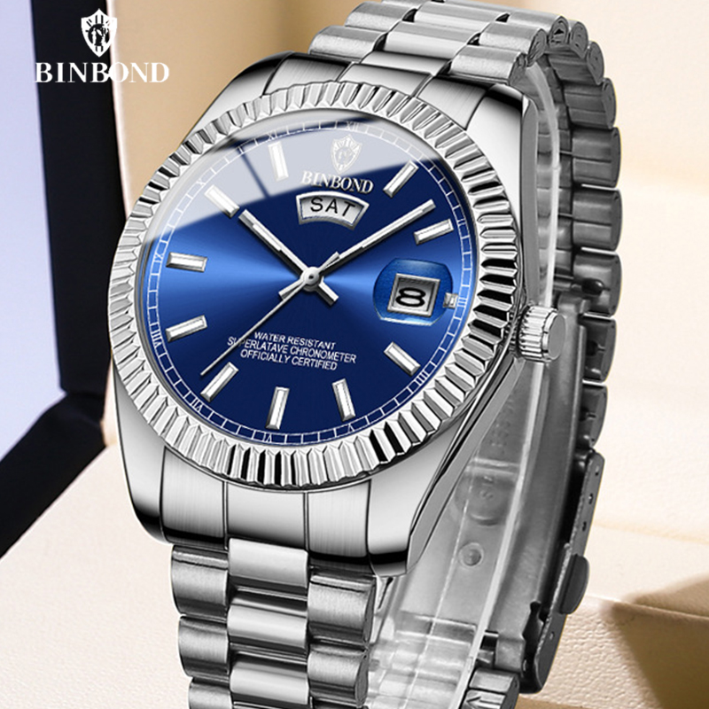 BINBOND B7012 ساعة كوارتز رياض - مراجعة Luxury Watch Omega وسعره