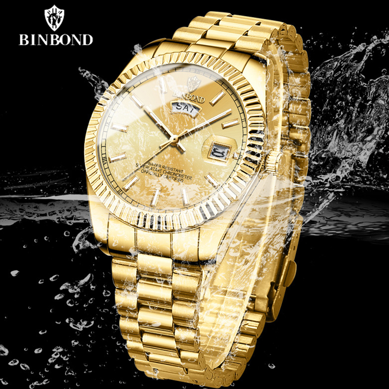 BINBOND B7012 ساعة كوارتز رياض - مراجعة Luxury Watch Omega وسعره