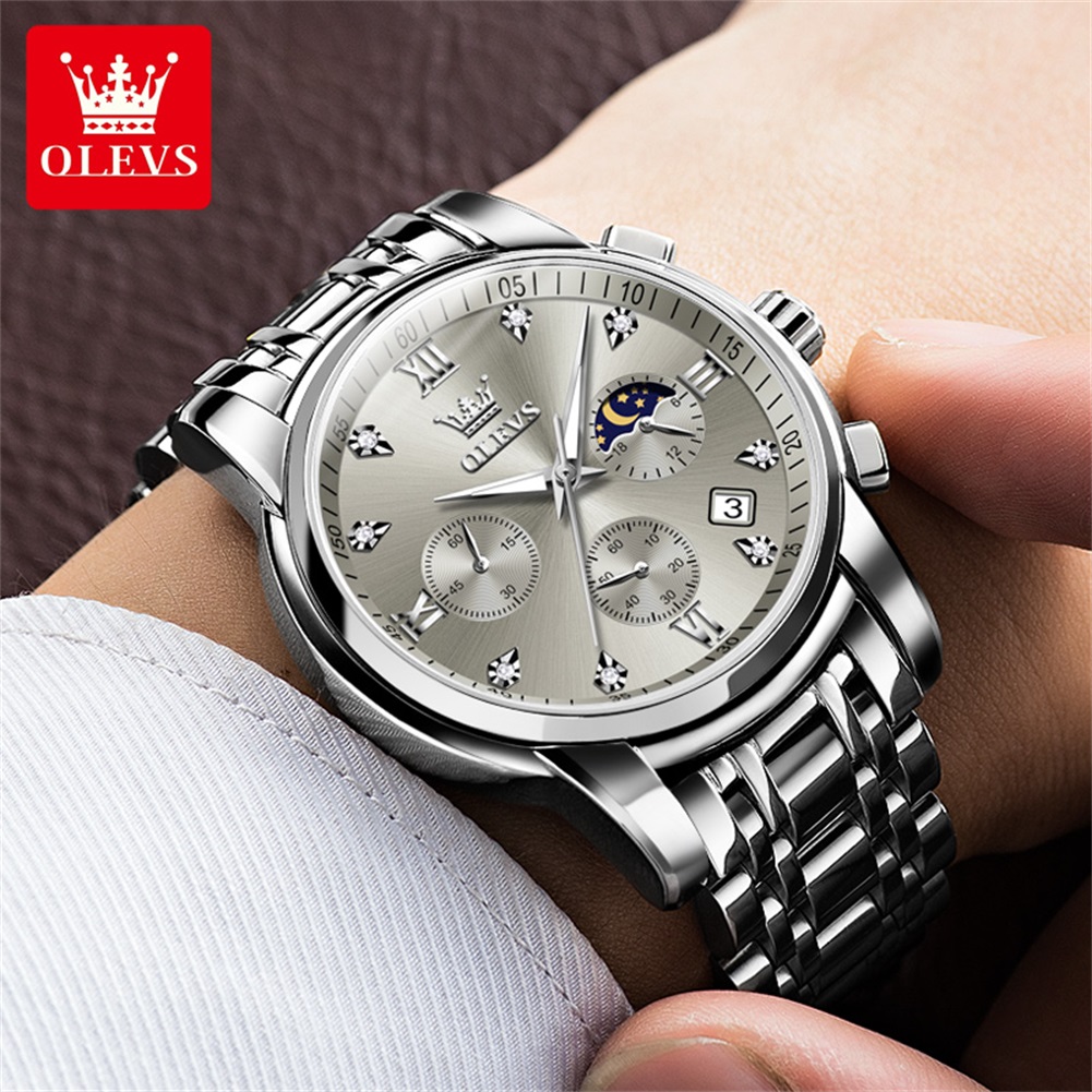 OLEVS 2858 ساعة كوارتز للرجال  - مراجعة Luxury Watch Dial وسعره
