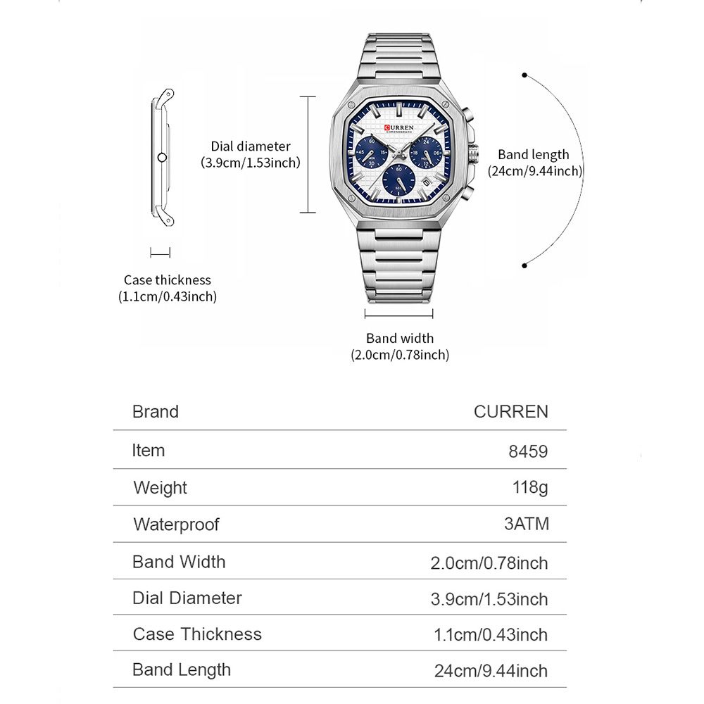 ساعة كورين كرونو مربعة فاخرة ل - مراجعة Luxury Watch Design وسعره